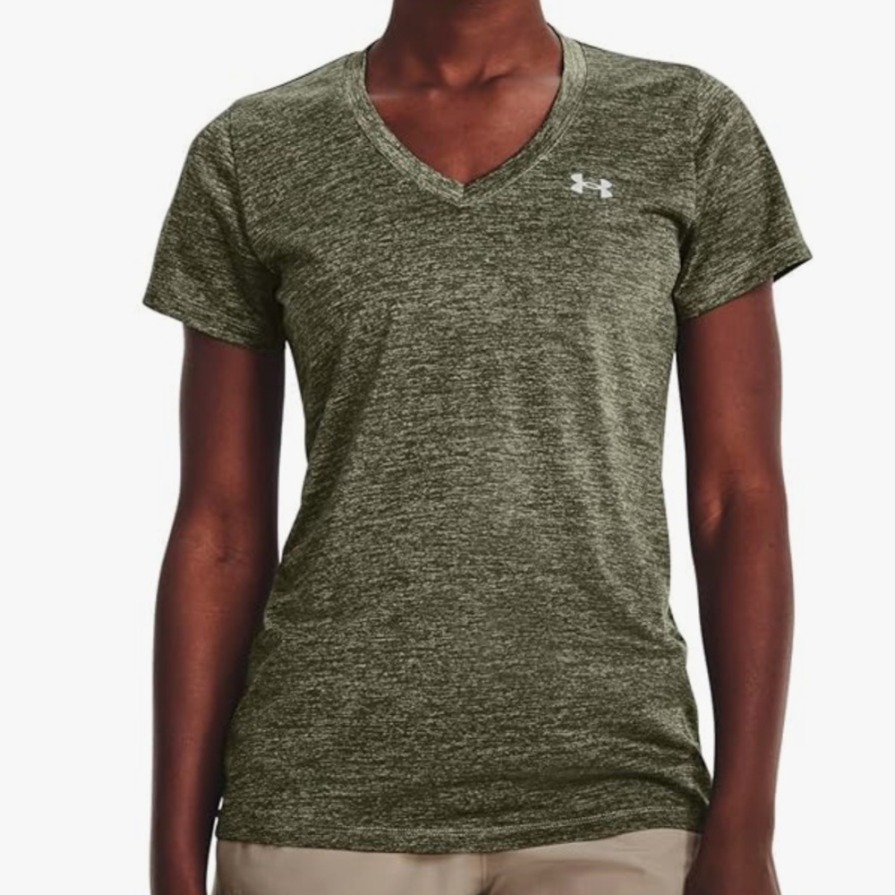 NWT Under armour olive green Heather V-neck